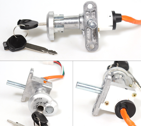 Aluminum Electric Vehicle Power Lock Key Switch with Multiple Key Types