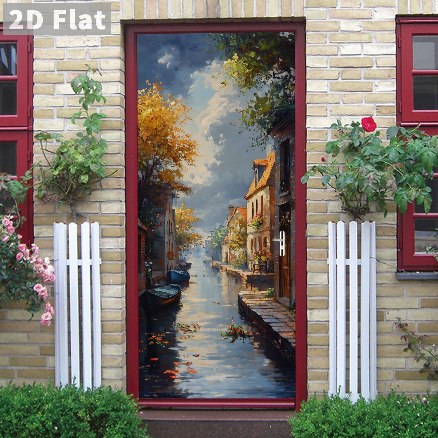Creative Wooden Door Refurbished Door Stickers Wall Stickers