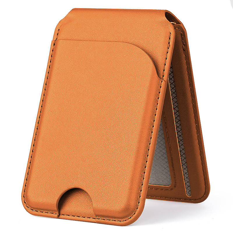 Magnetic leather stand card holder