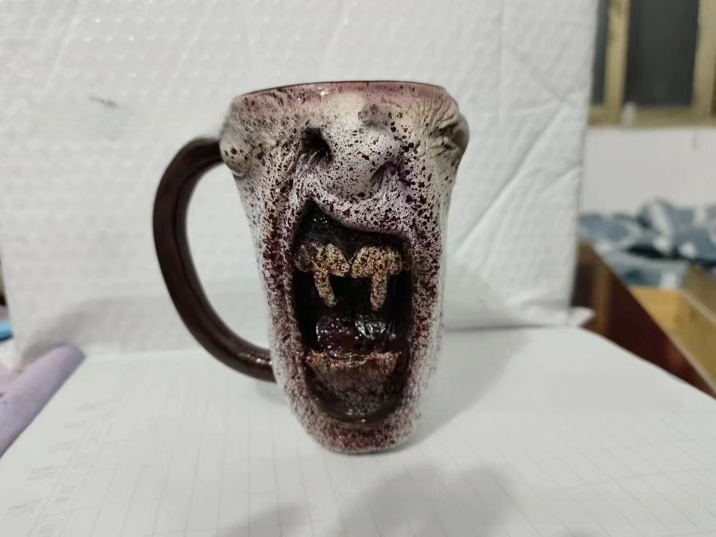 Halloween Horror Handmade Gothic Vampire Half Face Funny Mug