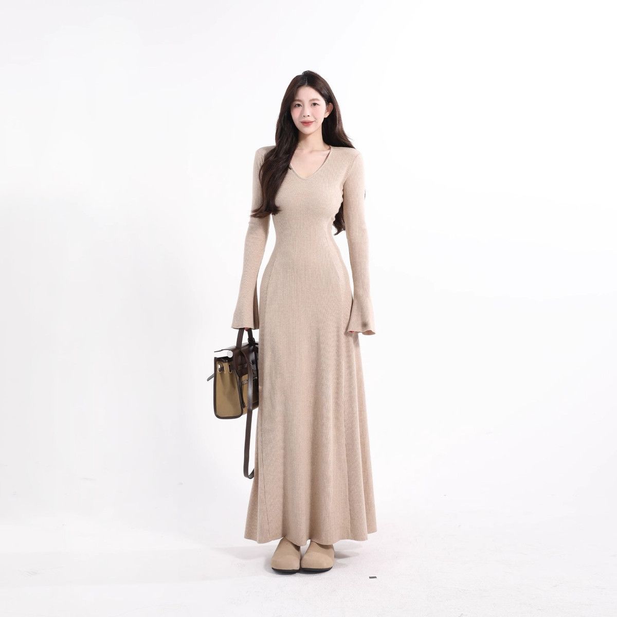 Petite High-End Black Knit Dress