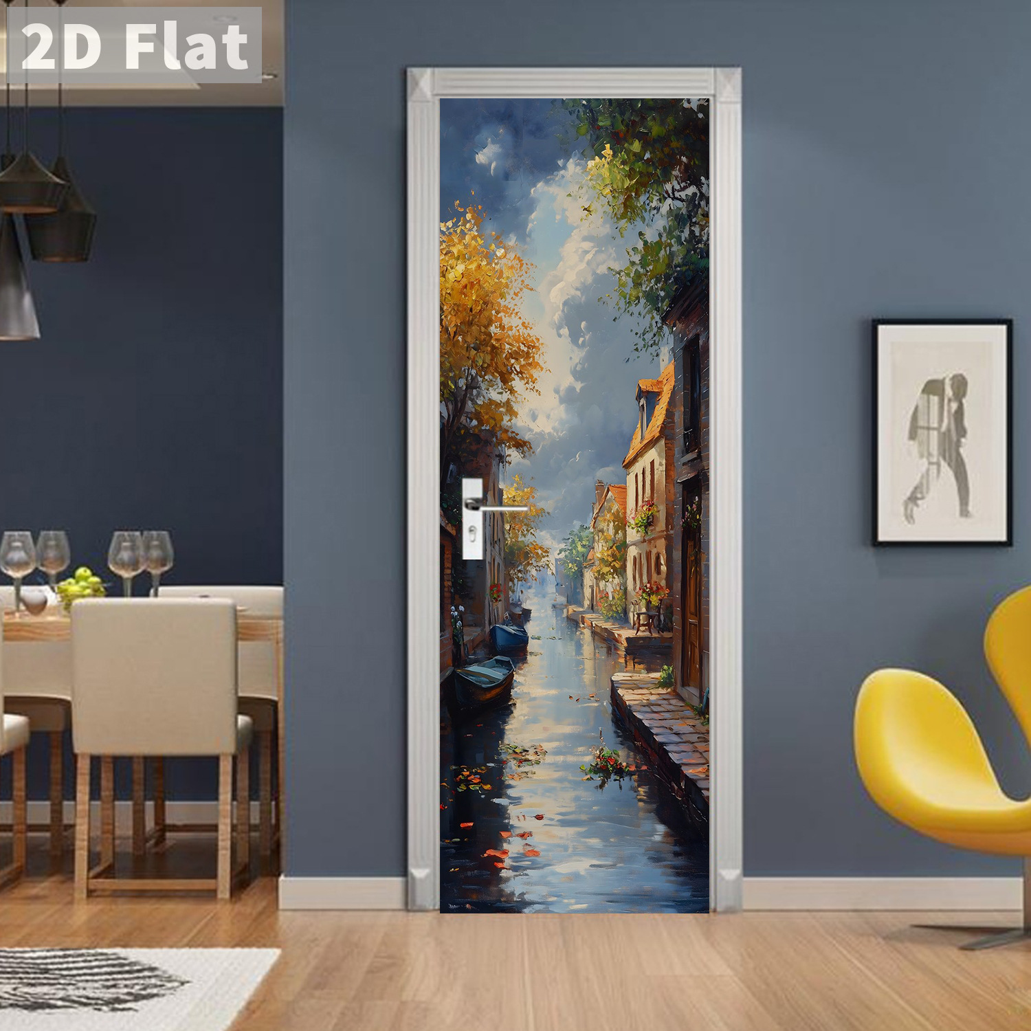 Creative Wooden Door Refurbished Door Stickers Wall Stickers