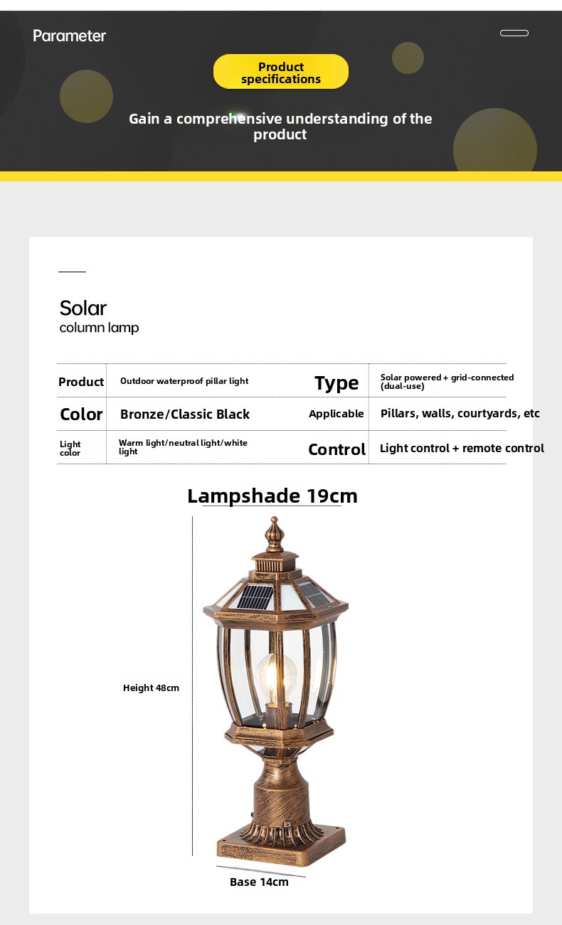 Solar-powered wall light