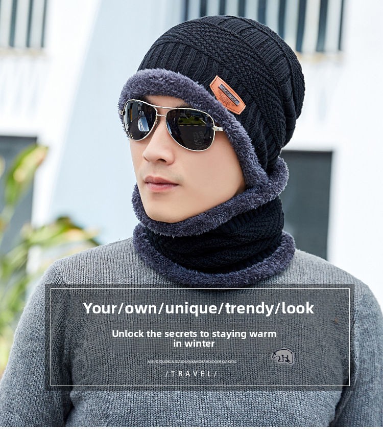 Winter cashmere padded warm wool cap