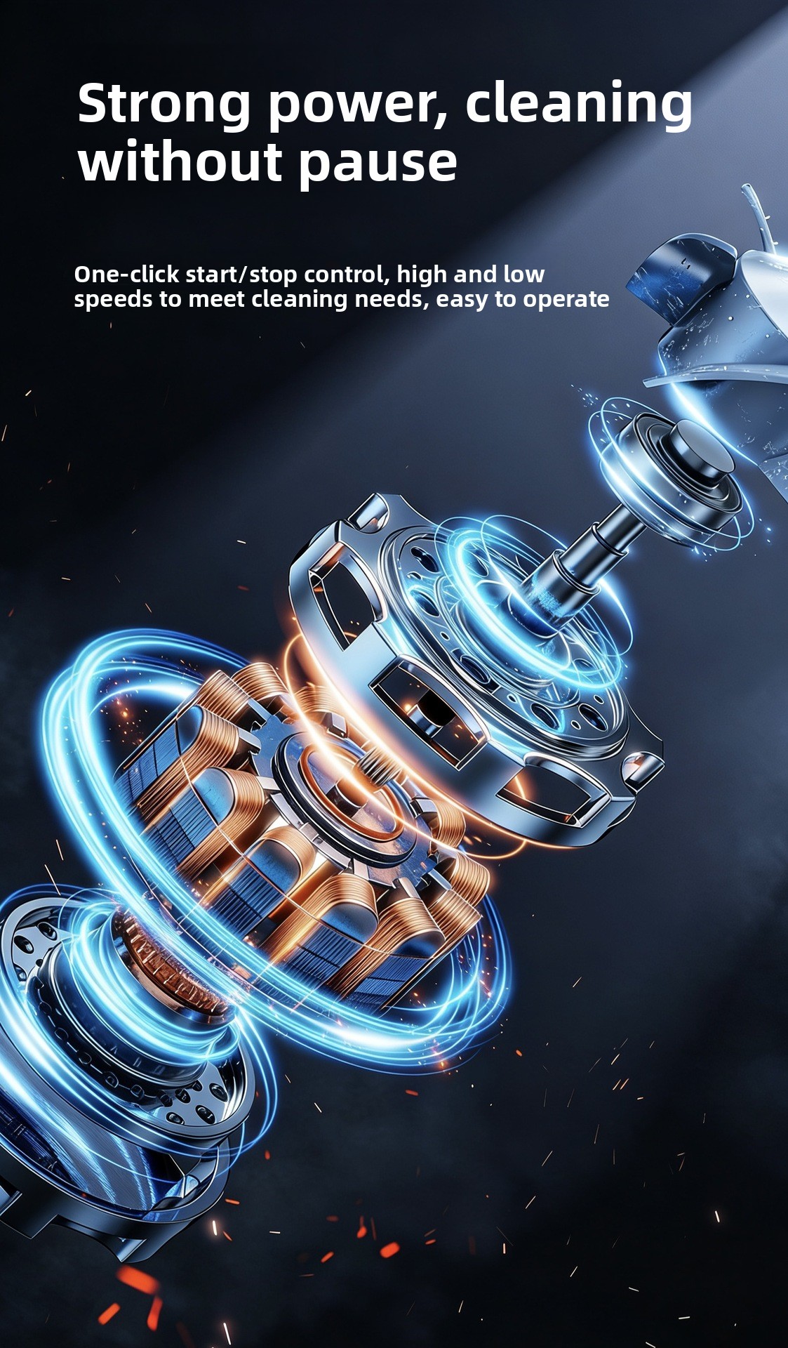 Rechargeable Cordless Electric Pot Scrubber with Multi-Functional Cleaning Brush Heads