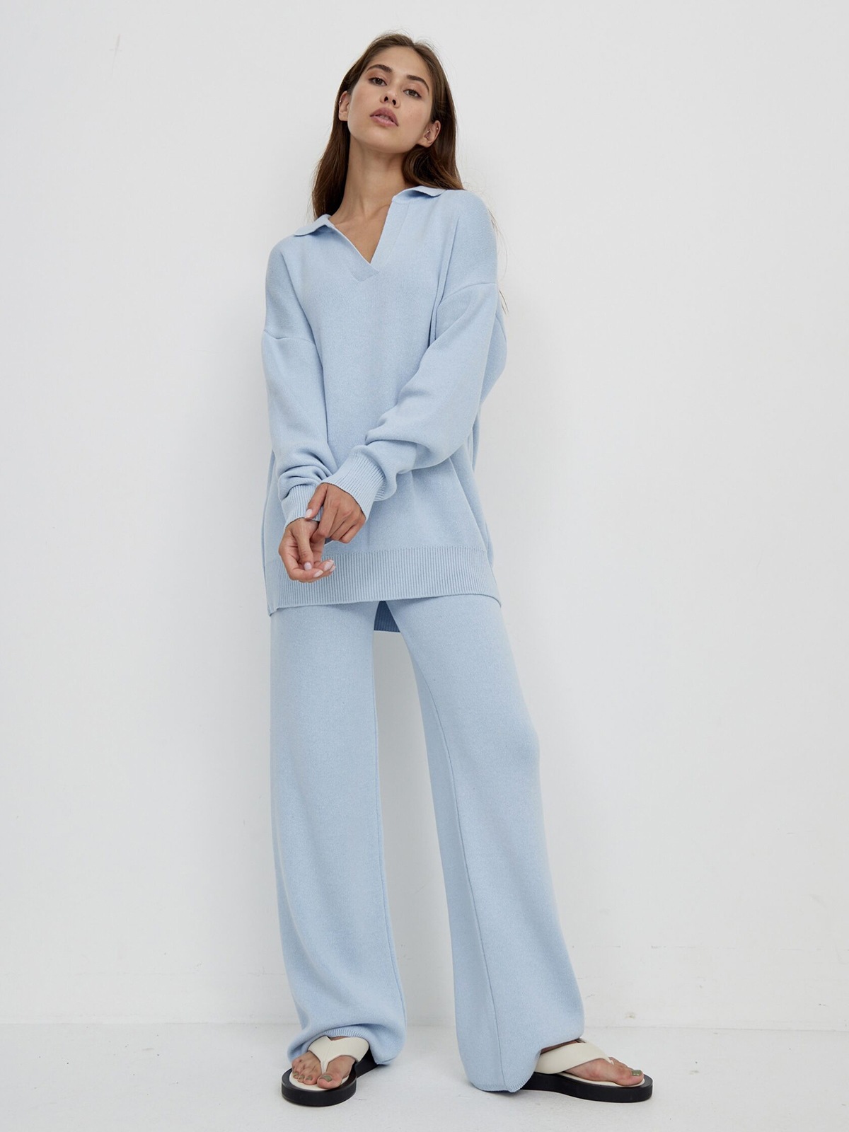 Women's casual long-sleeved solid-color sports outfit