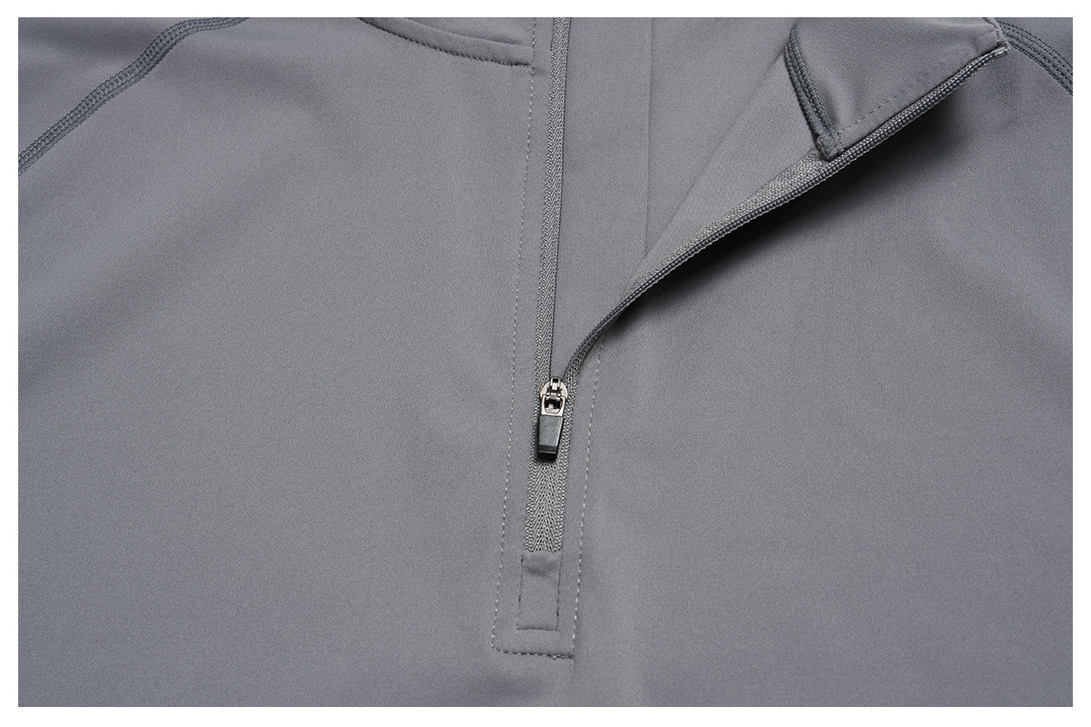 Men's Breathable Half-Zip Long-Sleeve Nylon Top for Fitness and Hiking