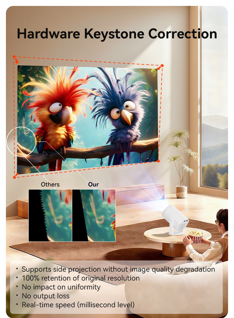 Mini Projector 200 Lumens Smart Screen Mirroring 235-Inch Display