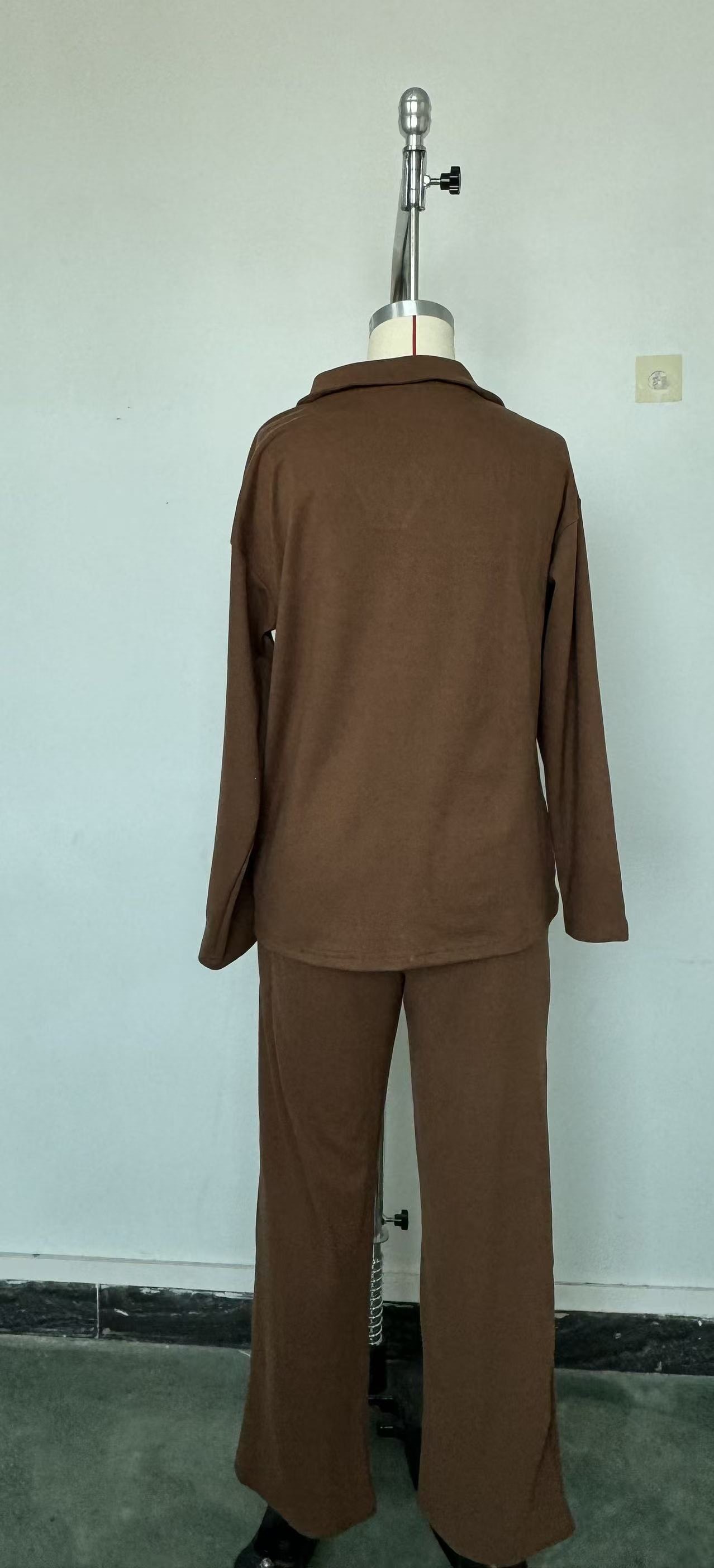 Women's casual long-sleeved solid-color sports outfit