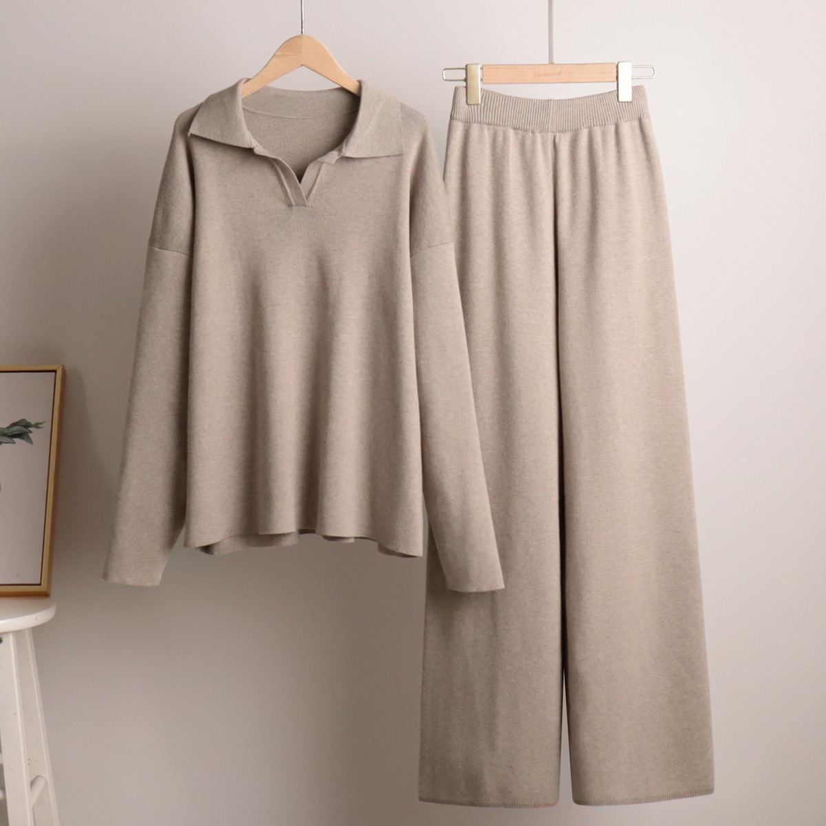 Women's casual long-sleeved solid-color sports outfit