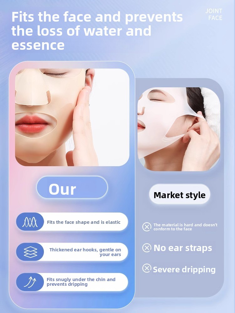 3D Silicone Mask Cover Anti-Slip Reusable Facial Sheet Mask Fixation Tool