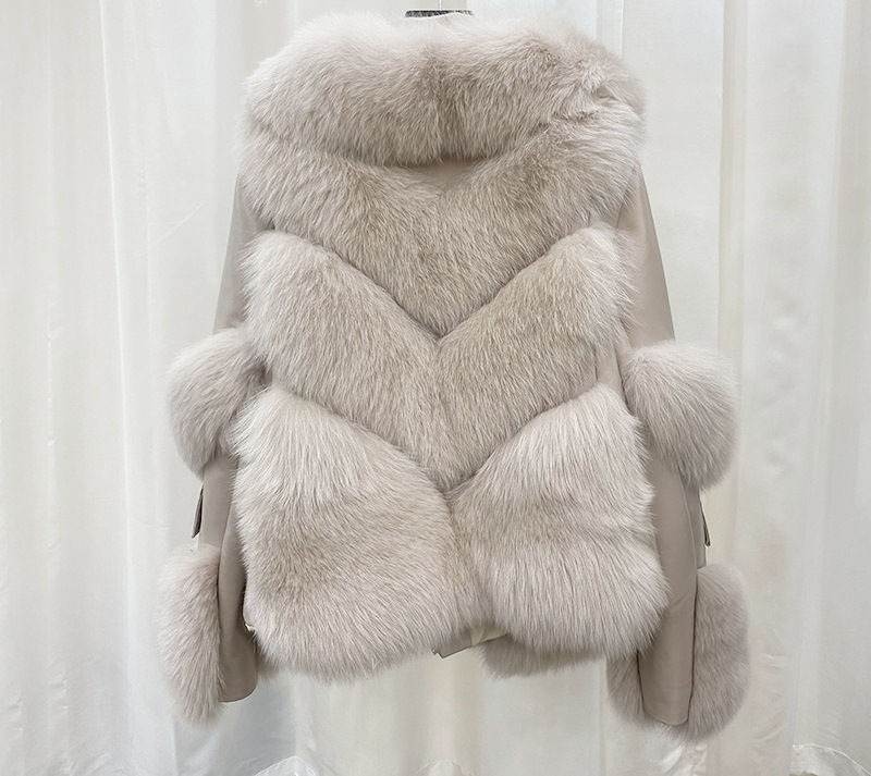 Women's Faux Fur Coat Cotton Padded Lapel Faux Leather Winter Warm Outerwear