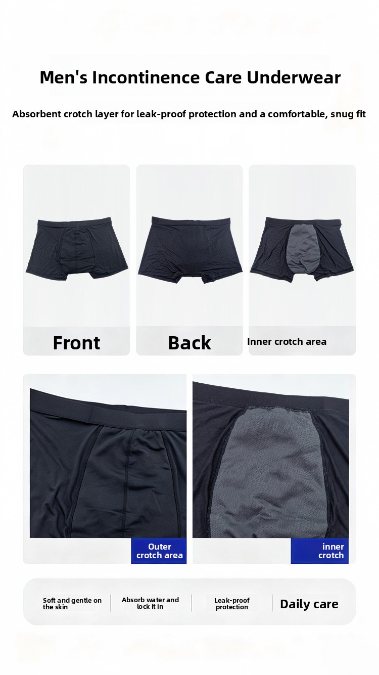 Reusable Washable Men's Leak-Proof Incontinence Underwear