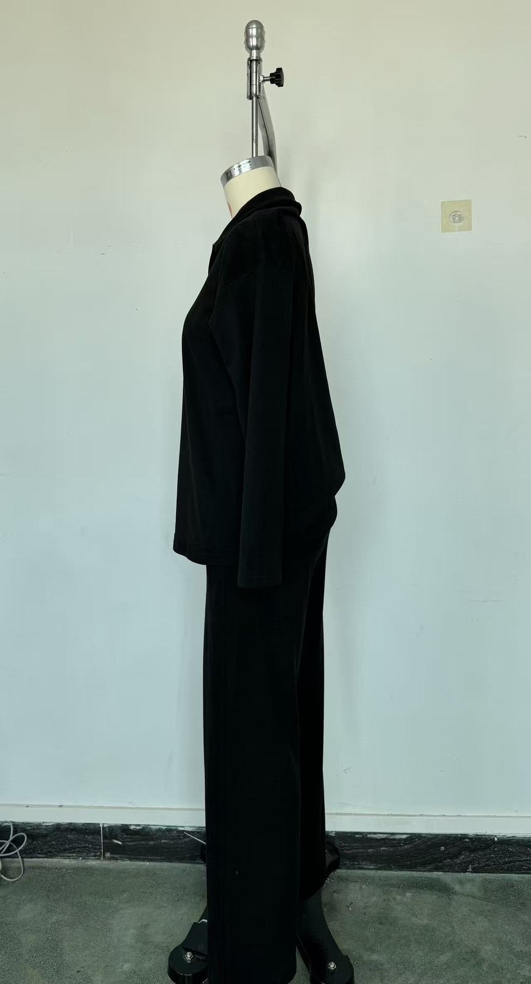 Women's casual long-sleeved solid-color sports outfit