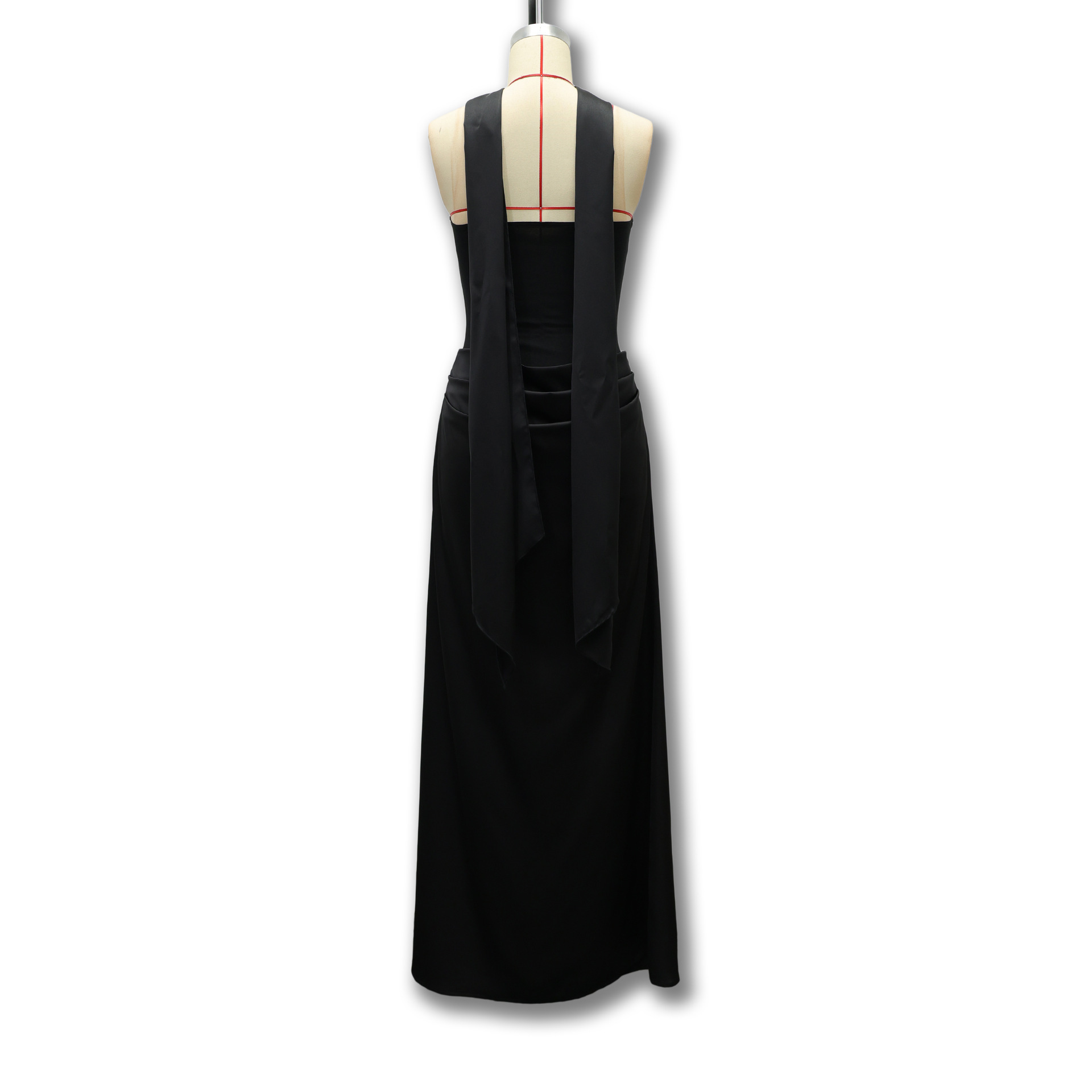 Elegant Sleeveless Patchwork Backless Bodycon Dress