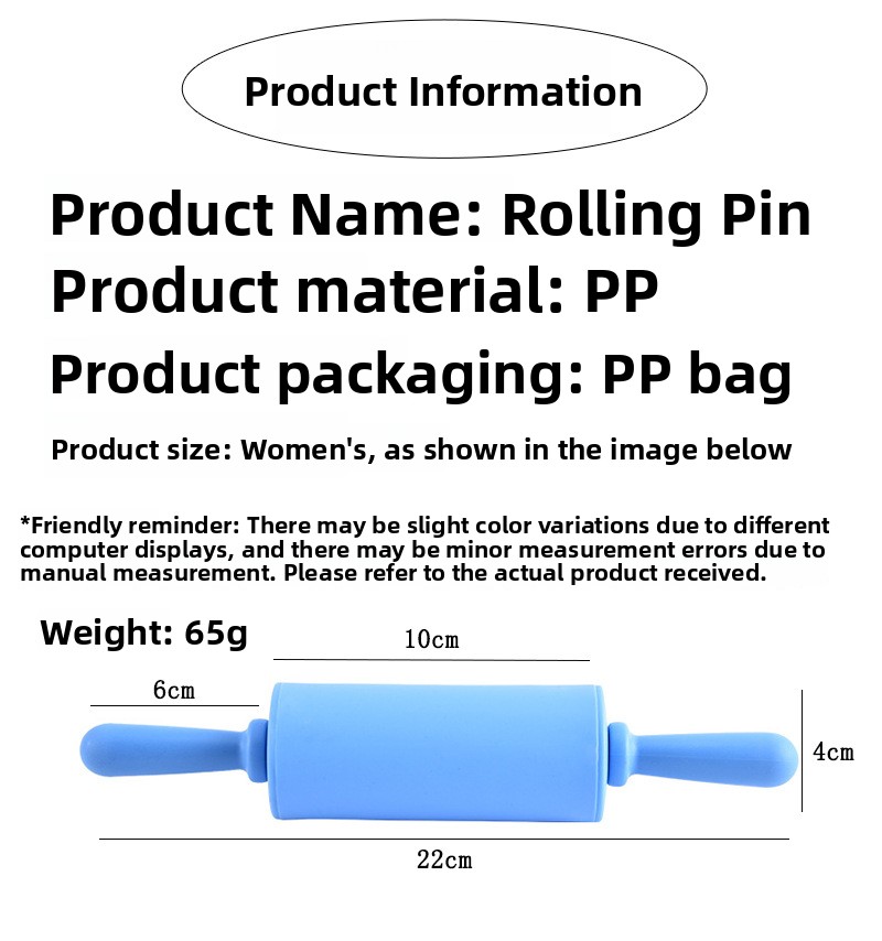 Mini Plastic Rolling Pin with PP Handle Children Baking Tool Dumpling Stick Lightweight