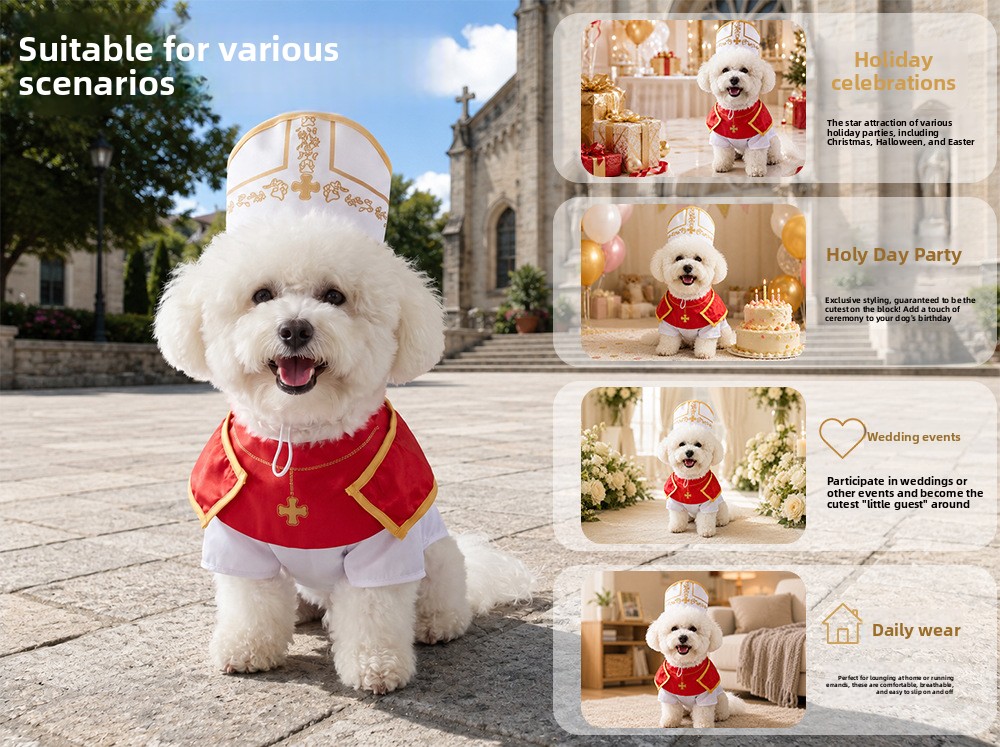 Dog Godfather Costume Suit with Hat
