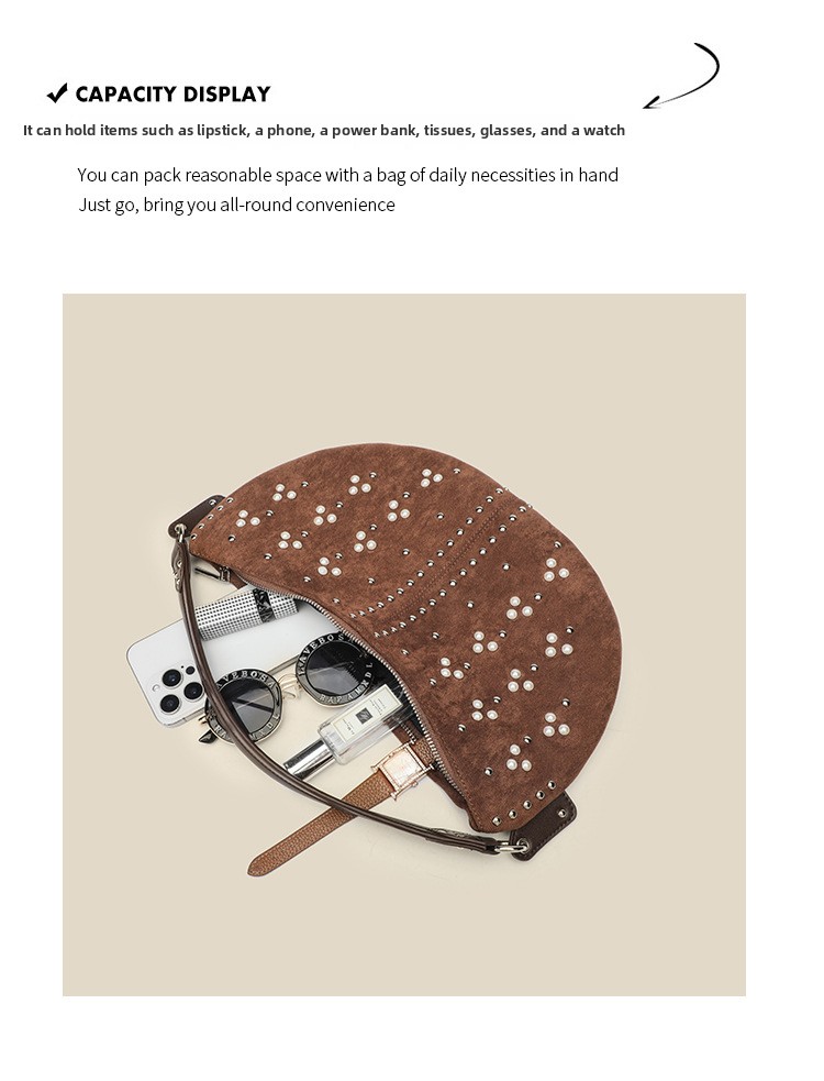 Deerskin Crescent underarm one-shoulder tote bag
