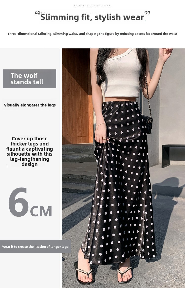 Women's New Elegant High Waist Dot Fishtail Dress