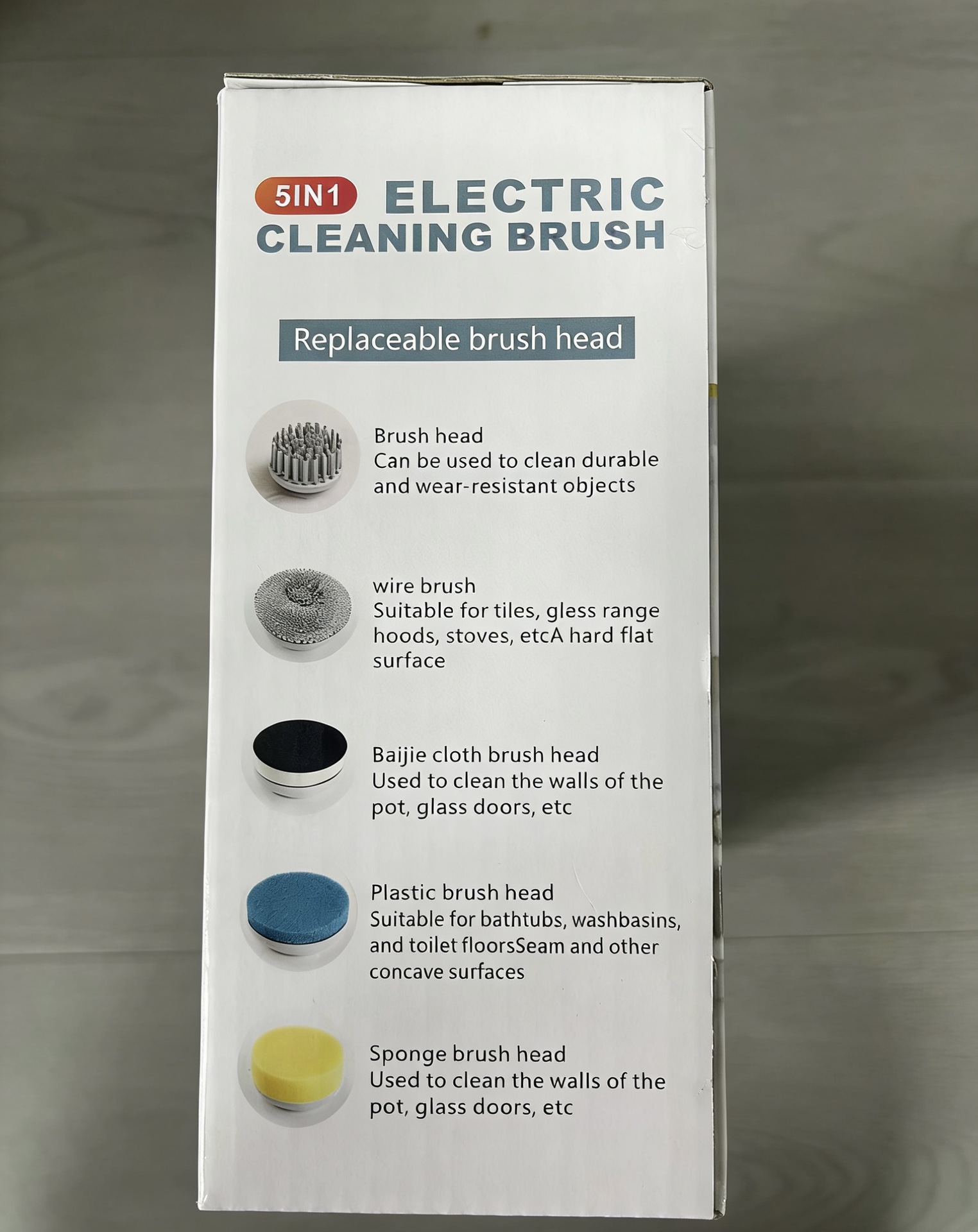 Rechargeable Cordless Electric Pot Scrubber with Multi-Functional Cleaning Brush Heads