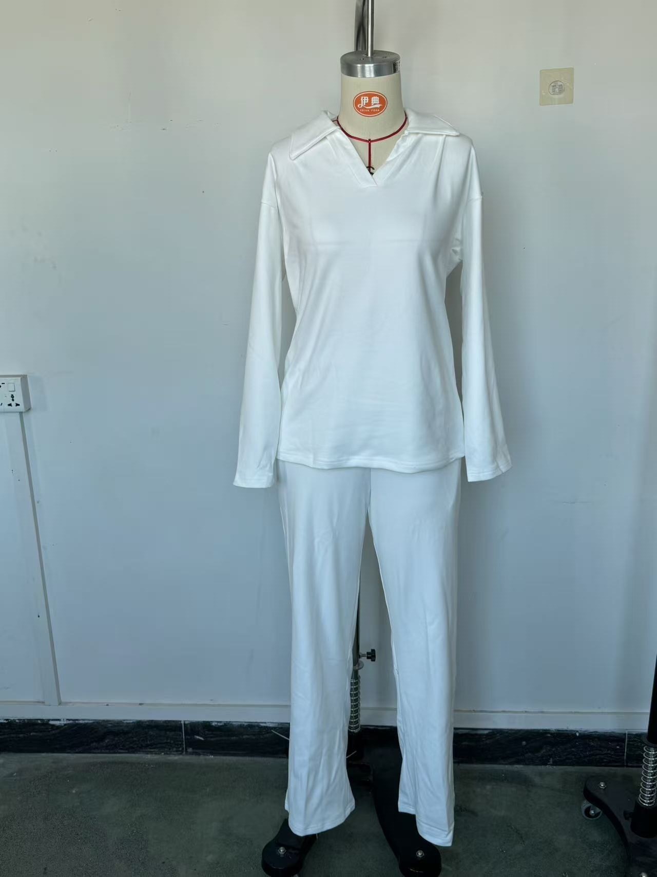 Women's casual long-sleeved solid-color sports outfit