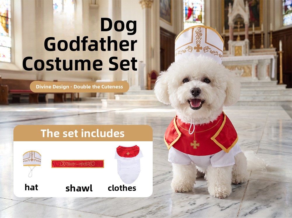 Dog Godfather Costume Suit with Hat