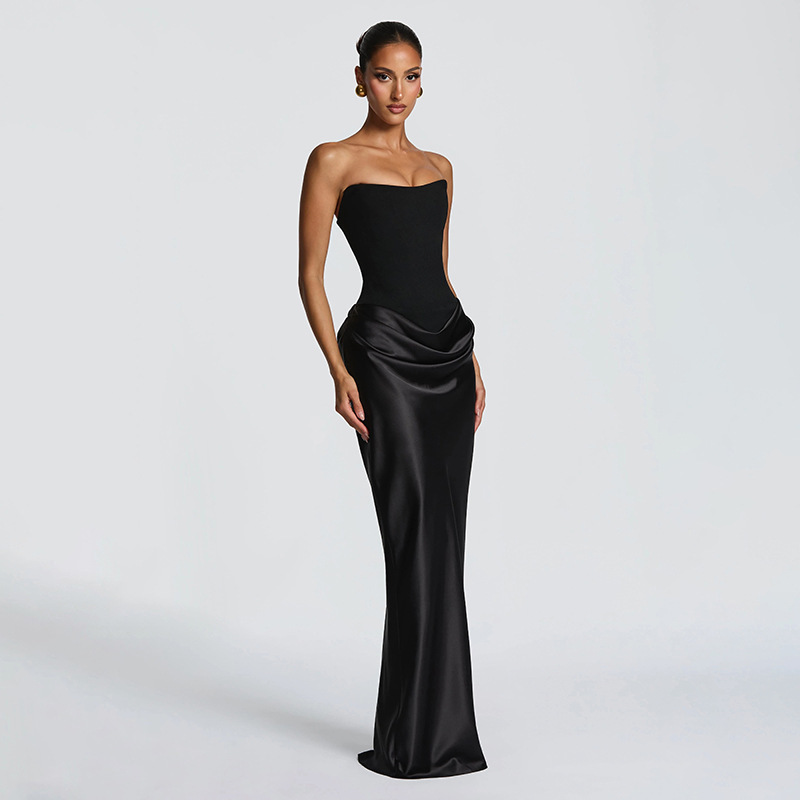 Elegant Sleeveless Patchwork Backless Bodycon Dress