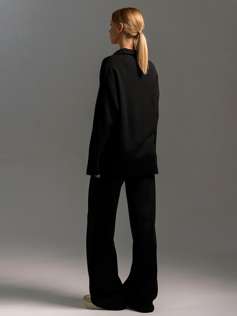 Women's casual long-sleeved solid-color sports outfit