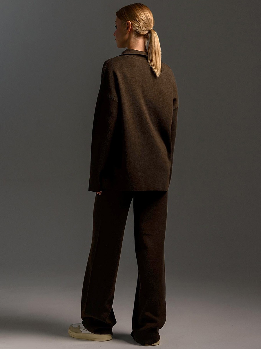 Women's casual long-sleeved solid-color sports outfit