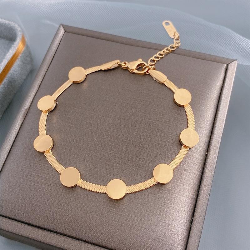 Women's Titanium Steel Inlaid Charm Bracelet Versatile Fashion Jewelry
