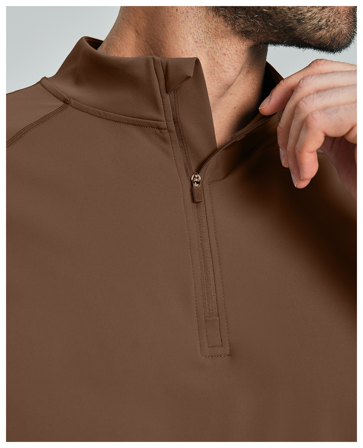 Men's Breathable Half-Zip Long-Sleeve Nylon Top for Fitness and Hiking