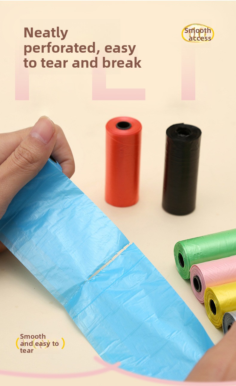 15 Count Portable Dog Waste Bags Roll Leak Proof Tear Resistant Poop Bag