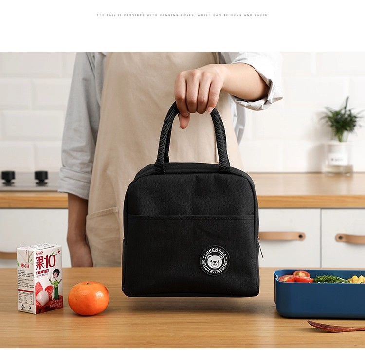 Lunch bag, aluminum foil insulated tote, portable bento box bag