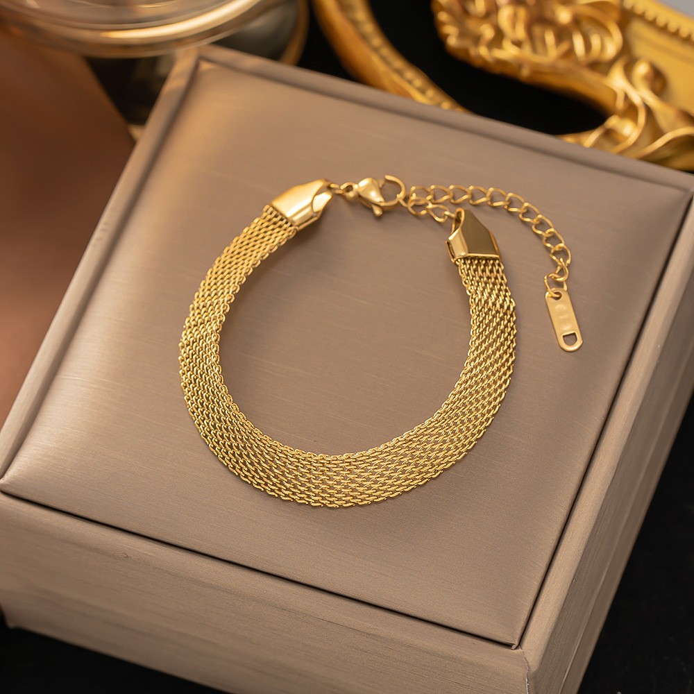 Women's Titanium Steel Inlaid Charm Bracelet Versatile Fashion Jewelry