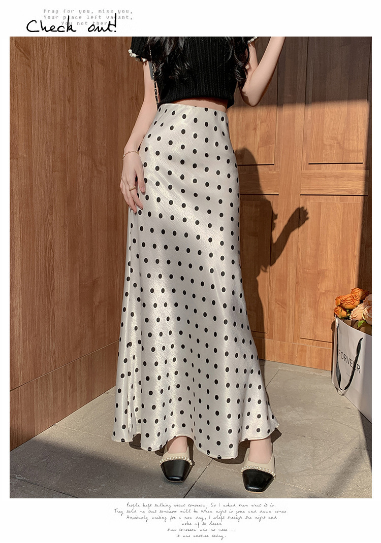Women's New Elegant High Waist Dot Fishtail Dress