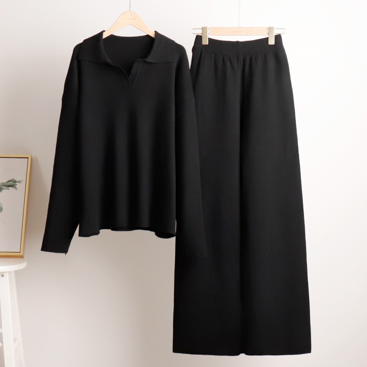 Women's casual long-sleeved solid-color sports outfit