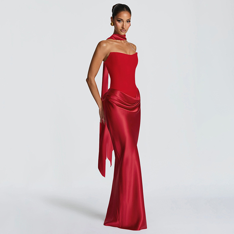 Elegant Sleeveless Patchwork Backless Bodycon Dress