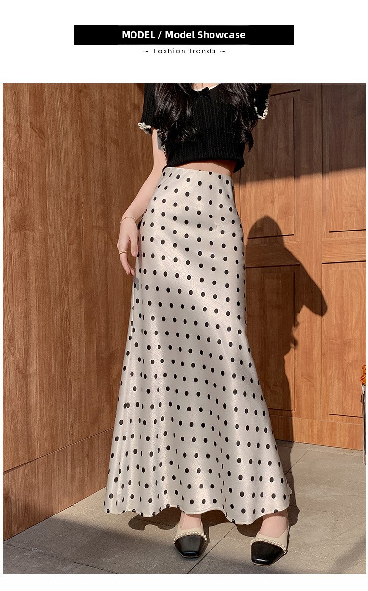 Women's New Elegant High Waist Dot Fishtail Dress
