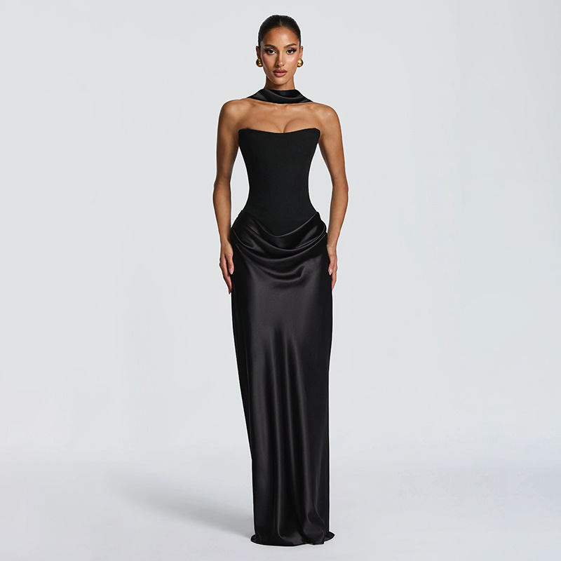 Elegant Sleeveless Patchwork Backless Bodycon Dress