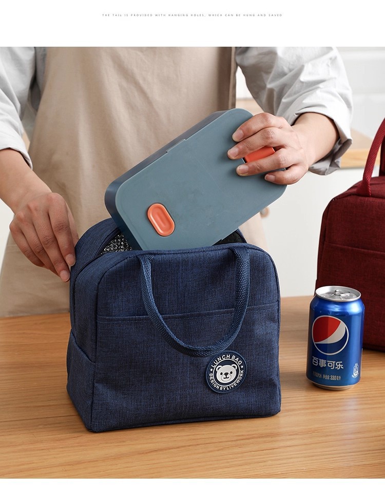 Lunch bag, aluminum foil insulated tote, portable bento box bag