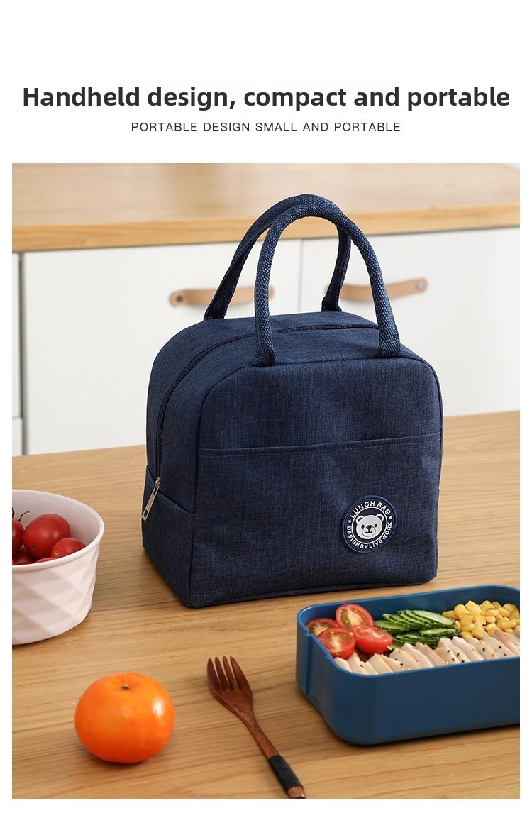 Lunch bag, aluminum foil insulated tote, portable bento box bag