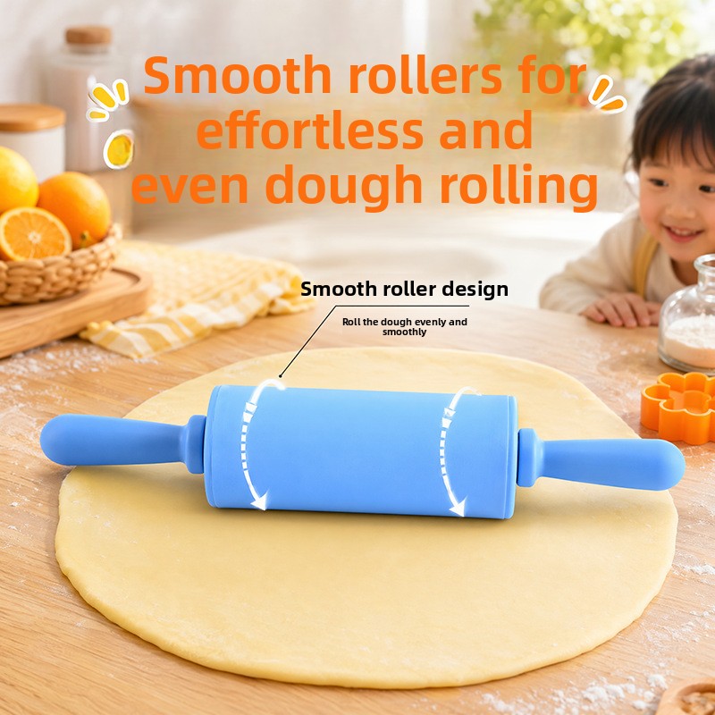 Mini Plastic Rolling Pin with PP Handle Children Baking Tool Dumpling Stick Lightweight