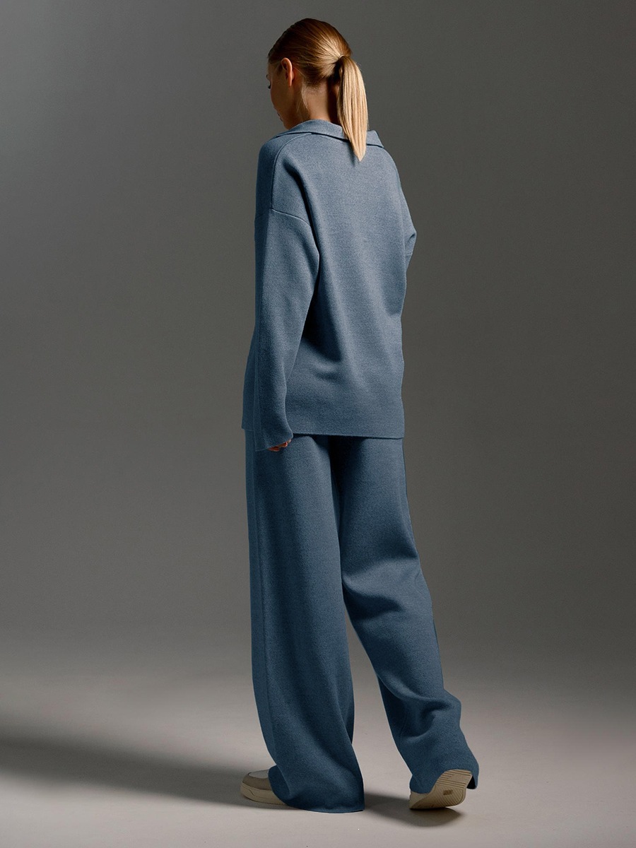 Women's casual long-sleeved solid-color sports outfit