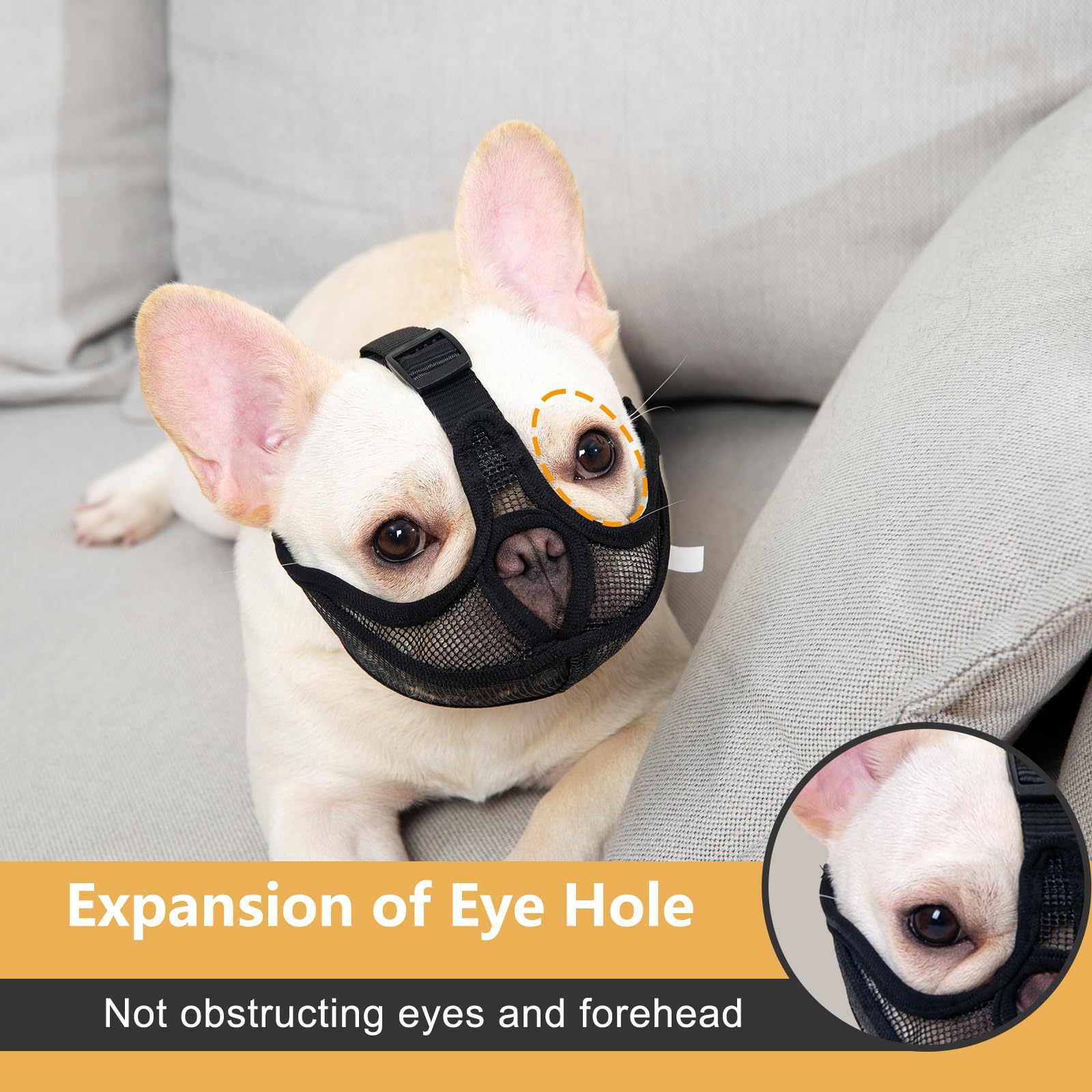 Breathable Dog Muzzle for French Bulldog Pug Anti Biting Pet Mask