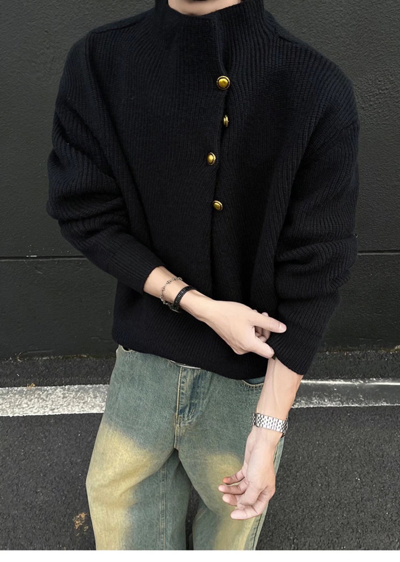Men's Casual Turtleneck Long Sleeve Knitwear Top