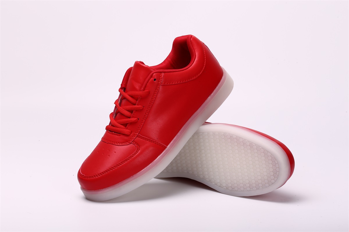 USB Rechargeable LED Light Sneakers Breathable Flat Heel Shoes