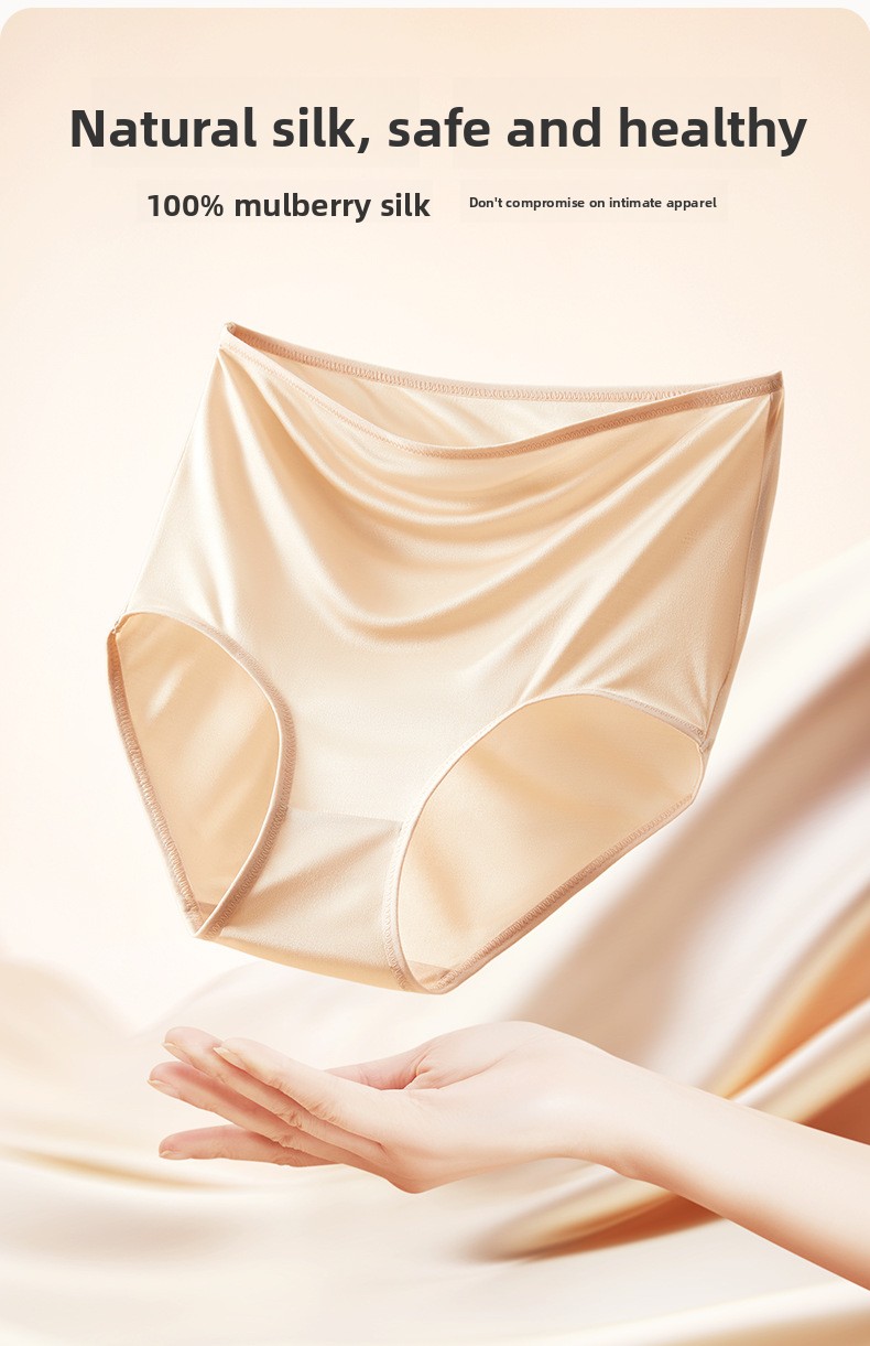 100% Mulberry silk high-waist underwear