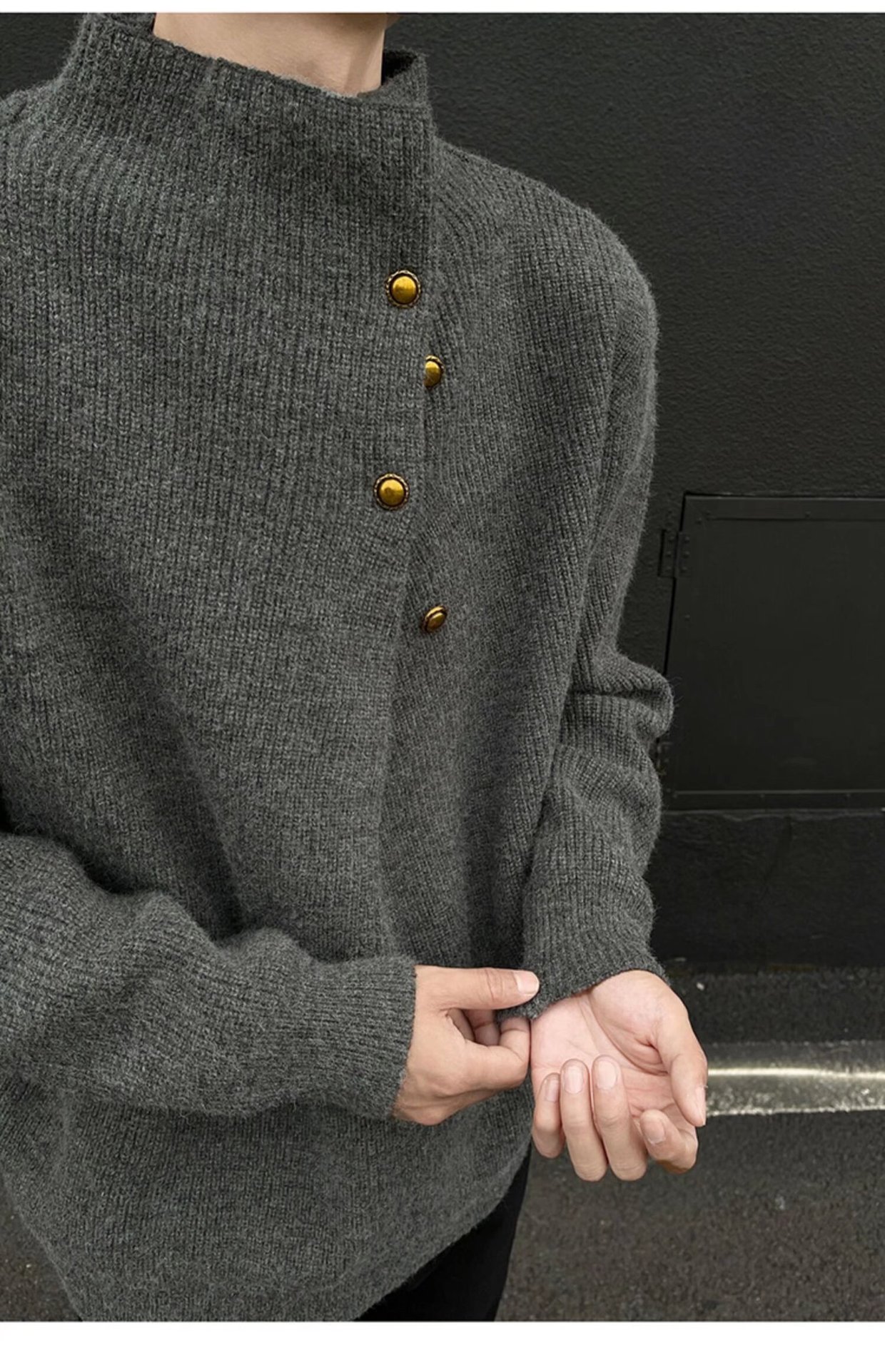 Men's Casual Turtleneck Long Sleeve Knitwear Top