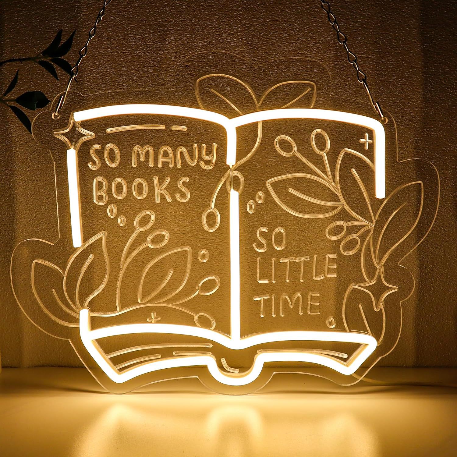 Dimmable LED Reading Neon Sign Wall Decor Light