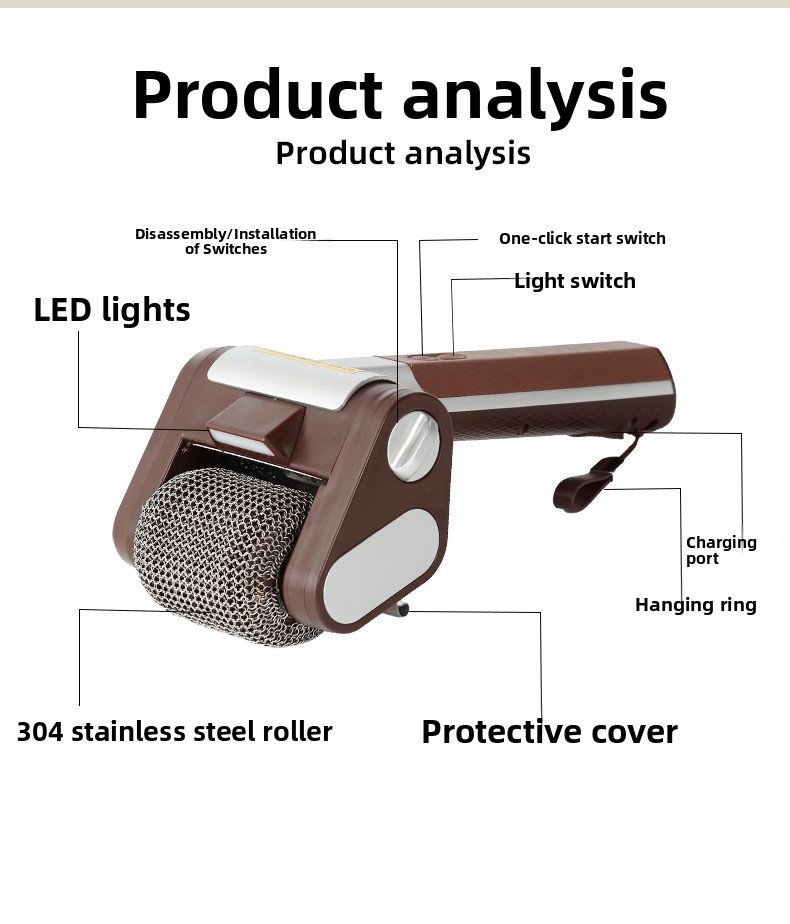 Brushless motorized barbecue brush